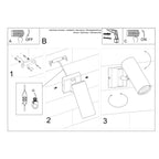 Schéma de montage de l'applique Direzione acier blanc