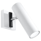 Applique Direzione, un spot tube orientable en acier blanc