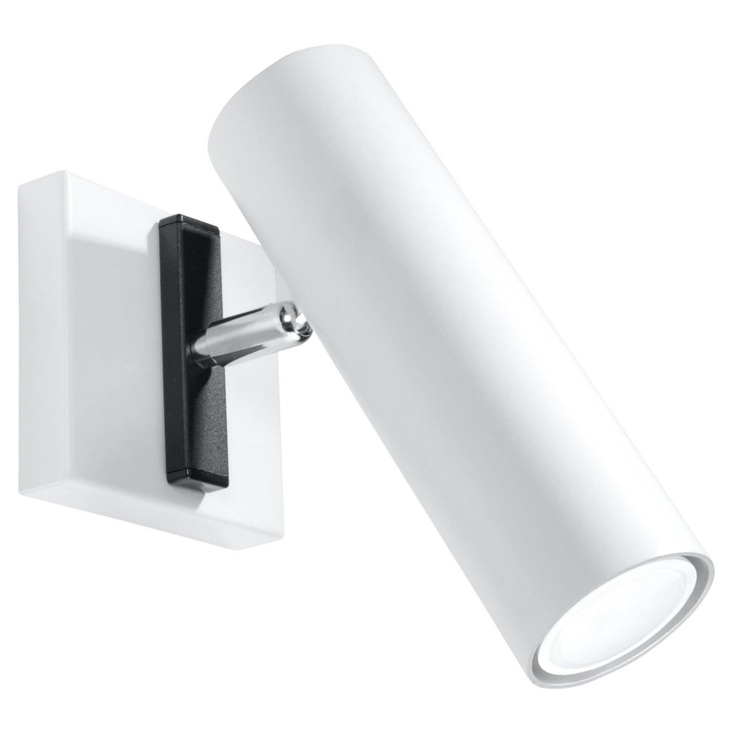 Applique Direzione, un spot tube orientable en acier blanc