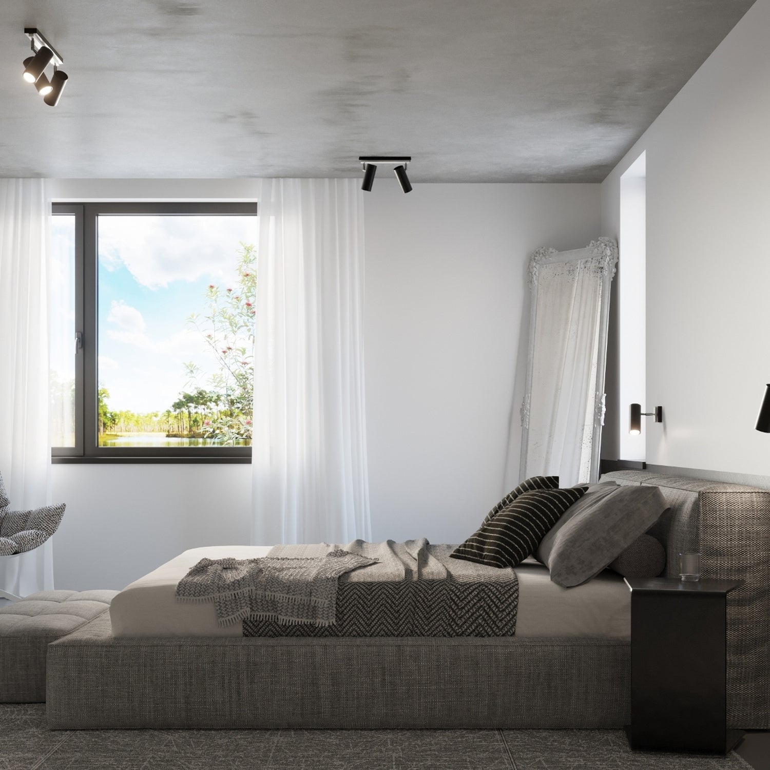 Applique Direzione noire en situation dans un intérieur moderne