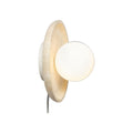 Applique disque Tivoli travertin et verre blanc 25 cm G9