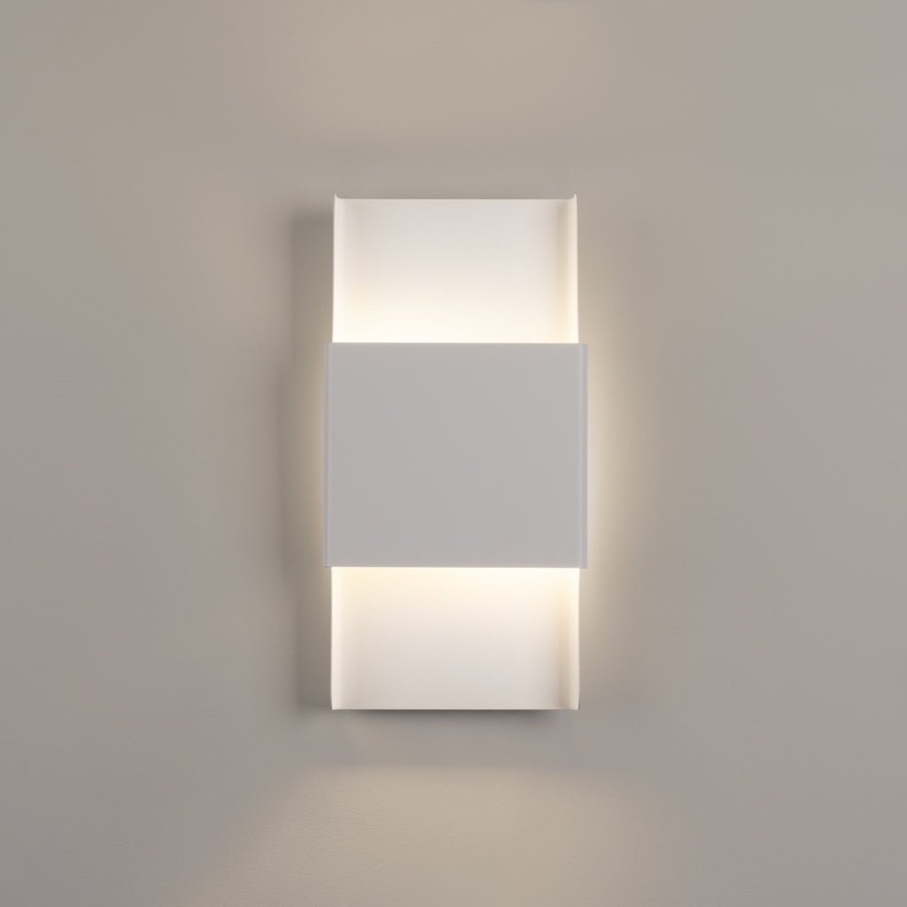 Applique Durlin métal blanc G9 allumée, double nappe de lumière