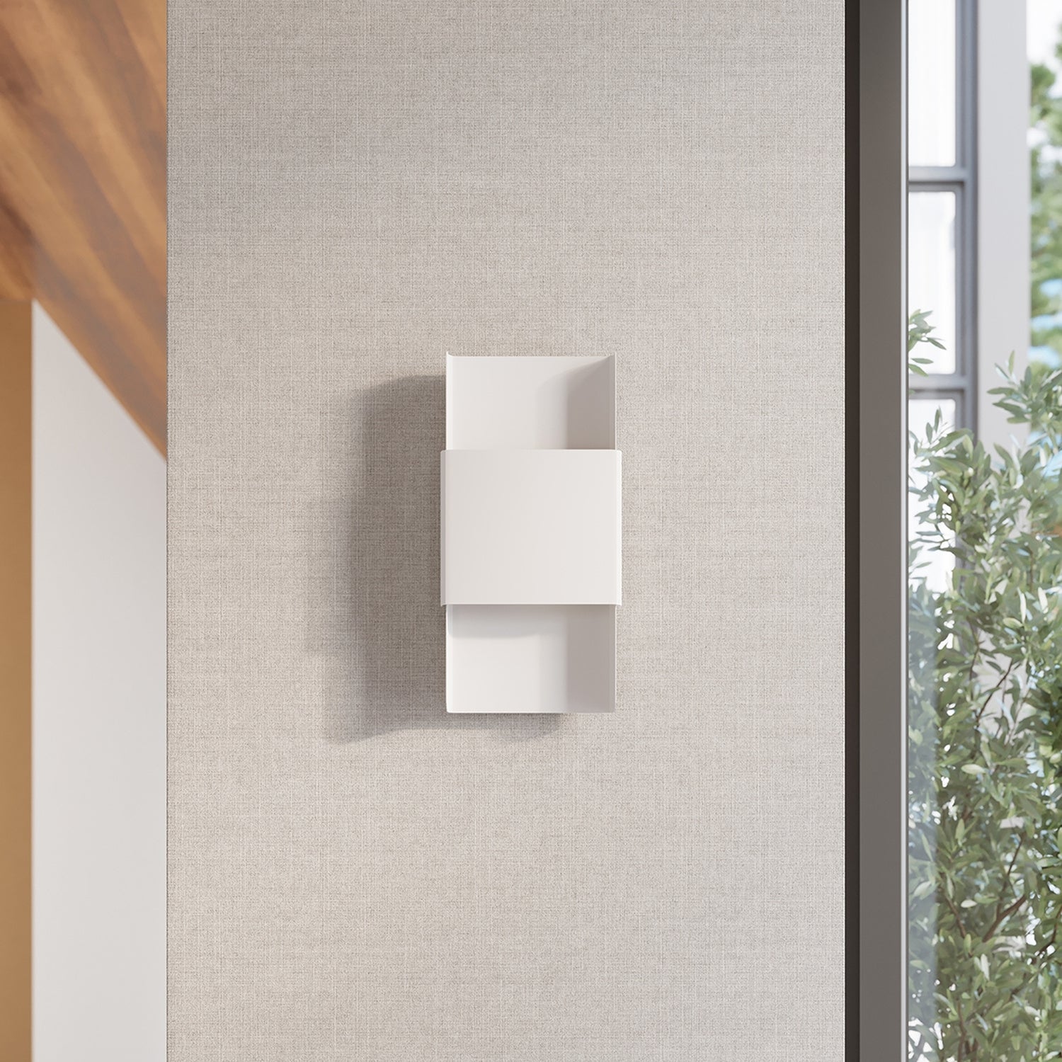 Applique Durlin métal blanc G9 en situation dans un intérieur