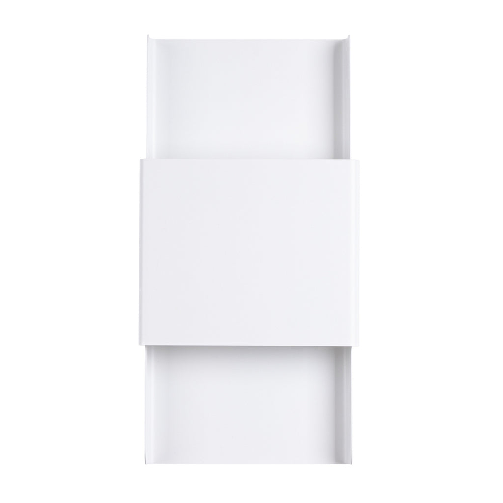 Applique Durlin métal blanc G9, volume rectangulaire en acier blanc à lumière haute et basse