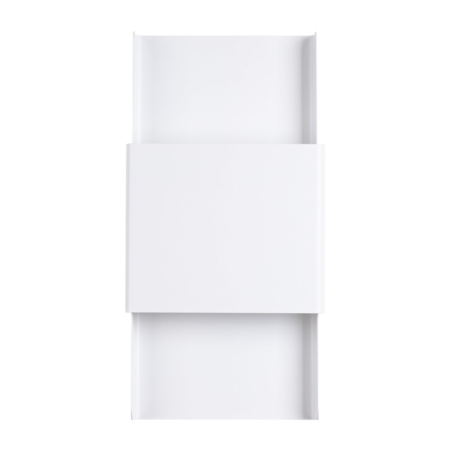 Applique Durlin métal blanc G9, volume rectangulaire en acier blanc à lumière haute et basse