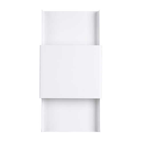 Applique Durlin métal blanc G9, volume rectangulaire en acier blanc à lumière haute et basse