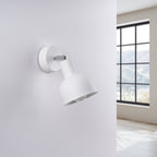 Applique Elba métal blanc E27 de profil
