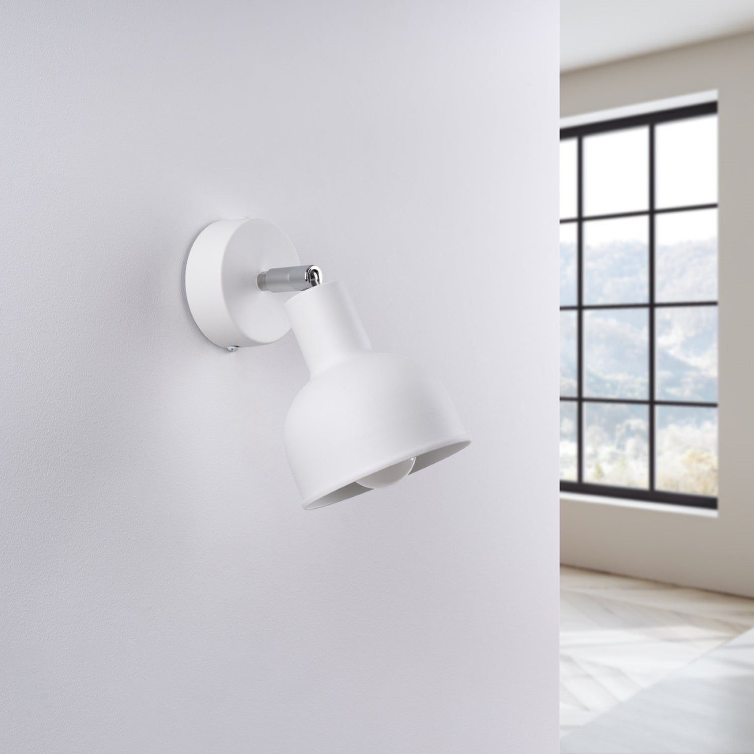 Applique Elba métal blanc E27 de profil