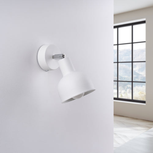 Applique Elba métal blanc E27 de profil