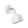 Applique Elba métal blanc E27, abat-jour cloche en acier blanc orientable sur rotule chromée, ampoule E27
