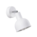 Applique Elba métal blanc E27, abat-jour cloche en acier blanc orientable sur rotule chromée, ampoule E27
