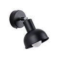 Applique Elba métal noir E27, abat-jour cloche en acier noir orientable sur rotule chromée, ampoule E27