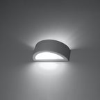 Applique Atena 30 céramique blanche E27 allumée, lumière vers le haut et le bas
