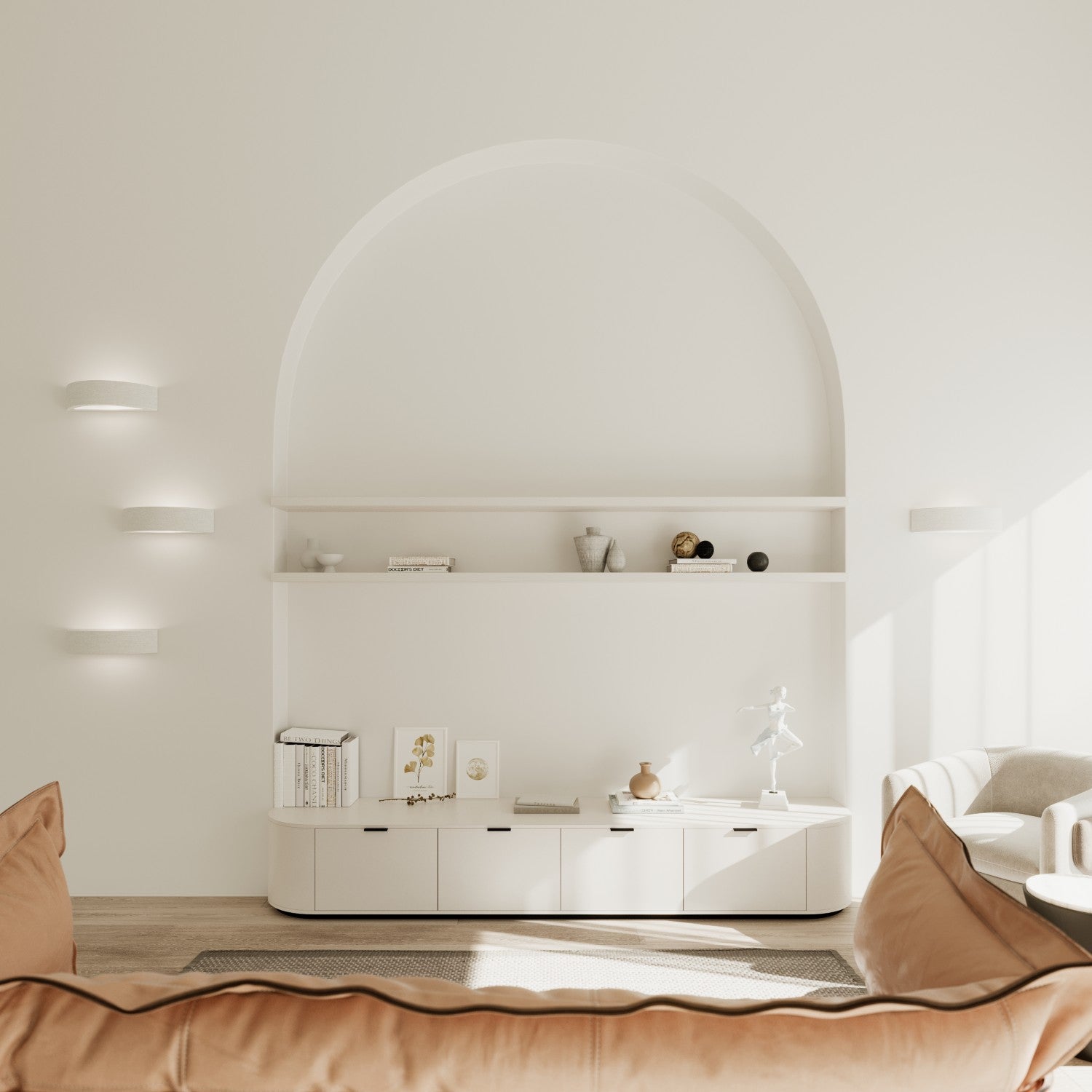 Applique Atena 30 céramique blanche E27 en ambiance