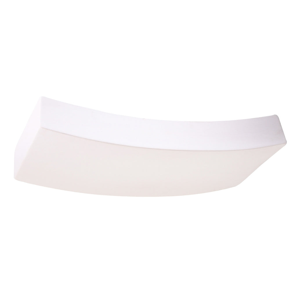 Applique en céramique Hattor blanche à peindre, forme courbée, vue de face