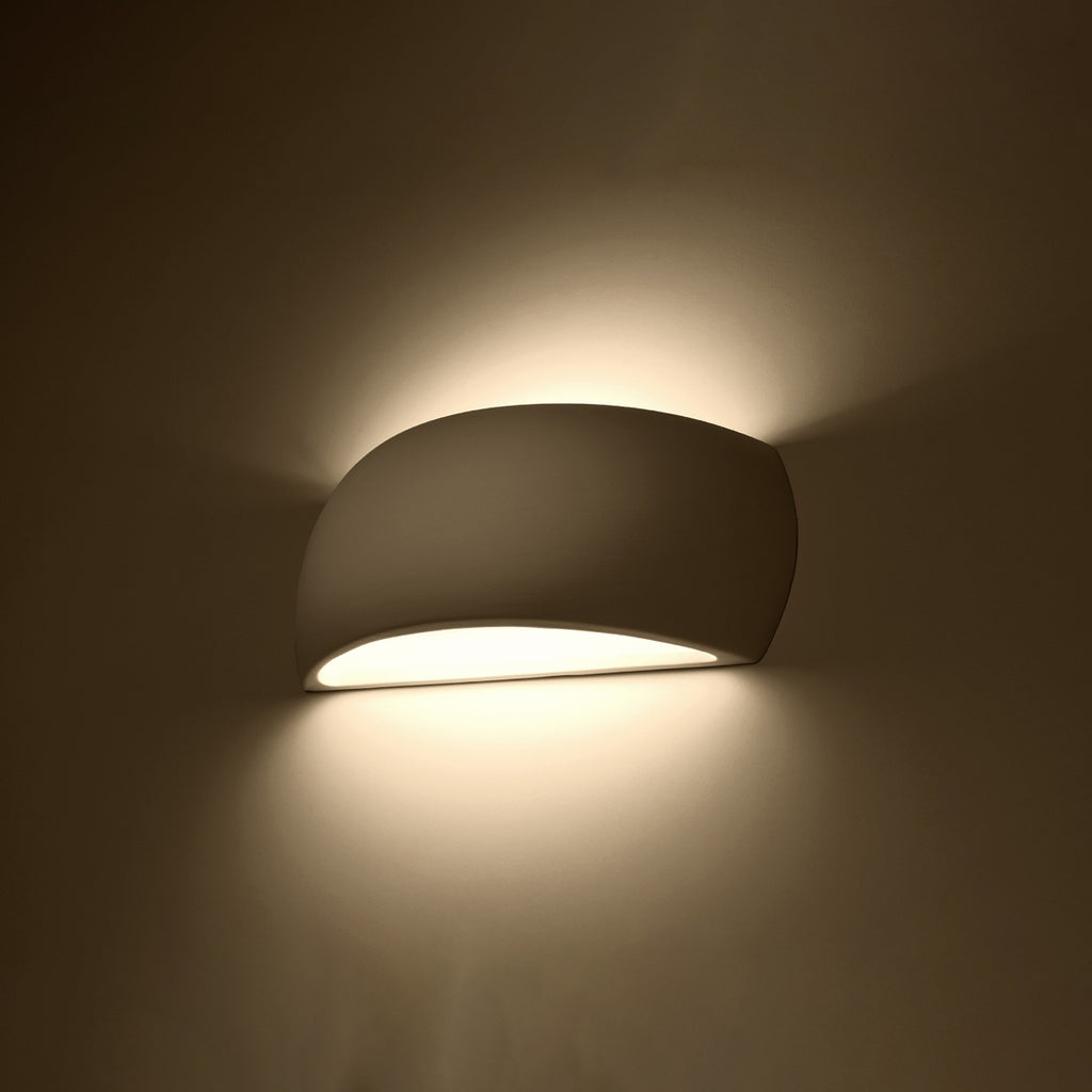 Applique en céramique Pontius allumée, lumière vers le haut et vers le bas