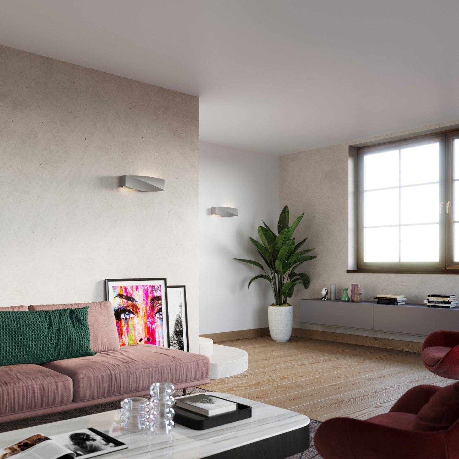 Applique Sigma en céramique grise dans un intérieur contemporain