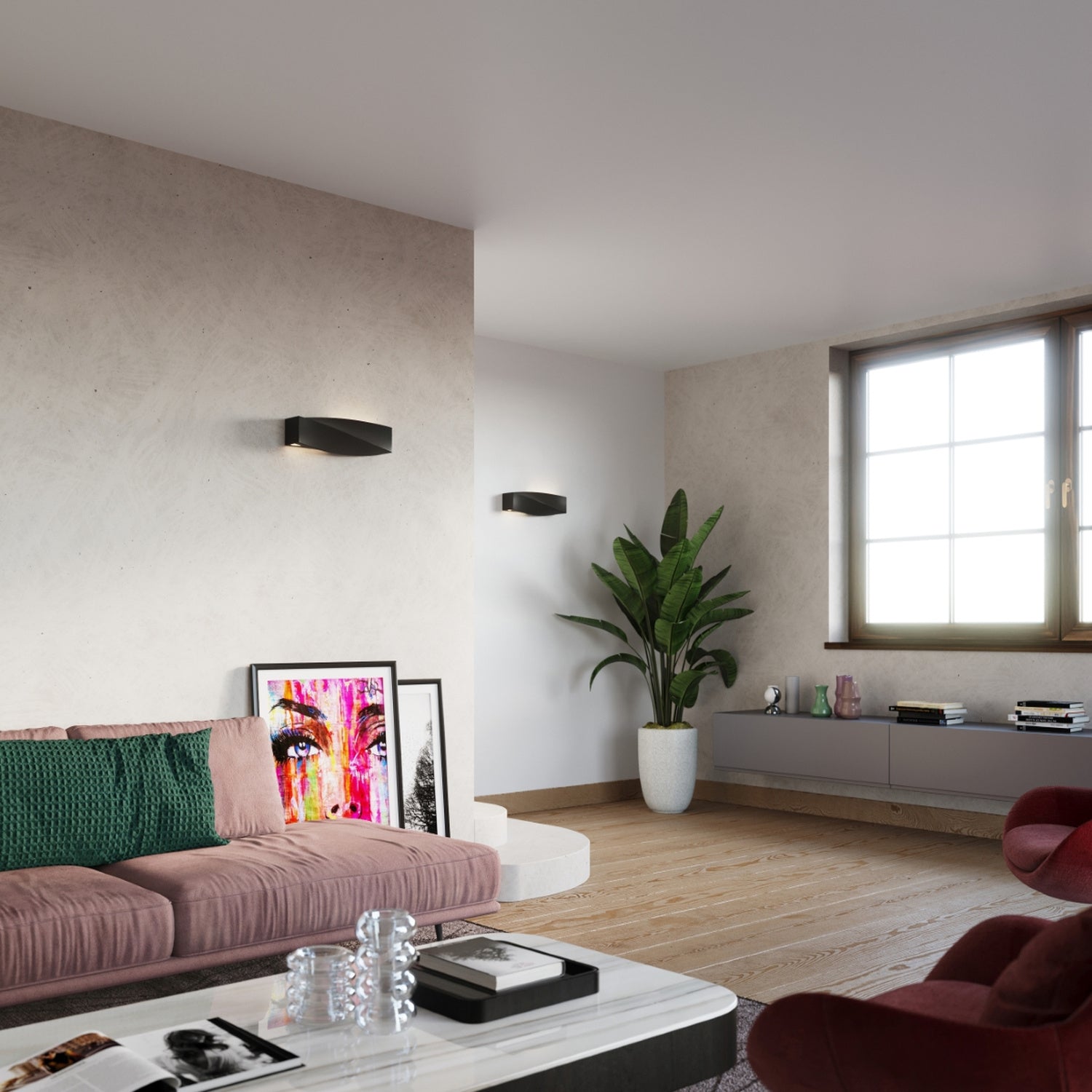 Applique Sigma en céramique noire dans un intérieur contemporain