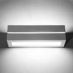 Applique en céramique Vega Line blanche allumée, lumière haut et bas
