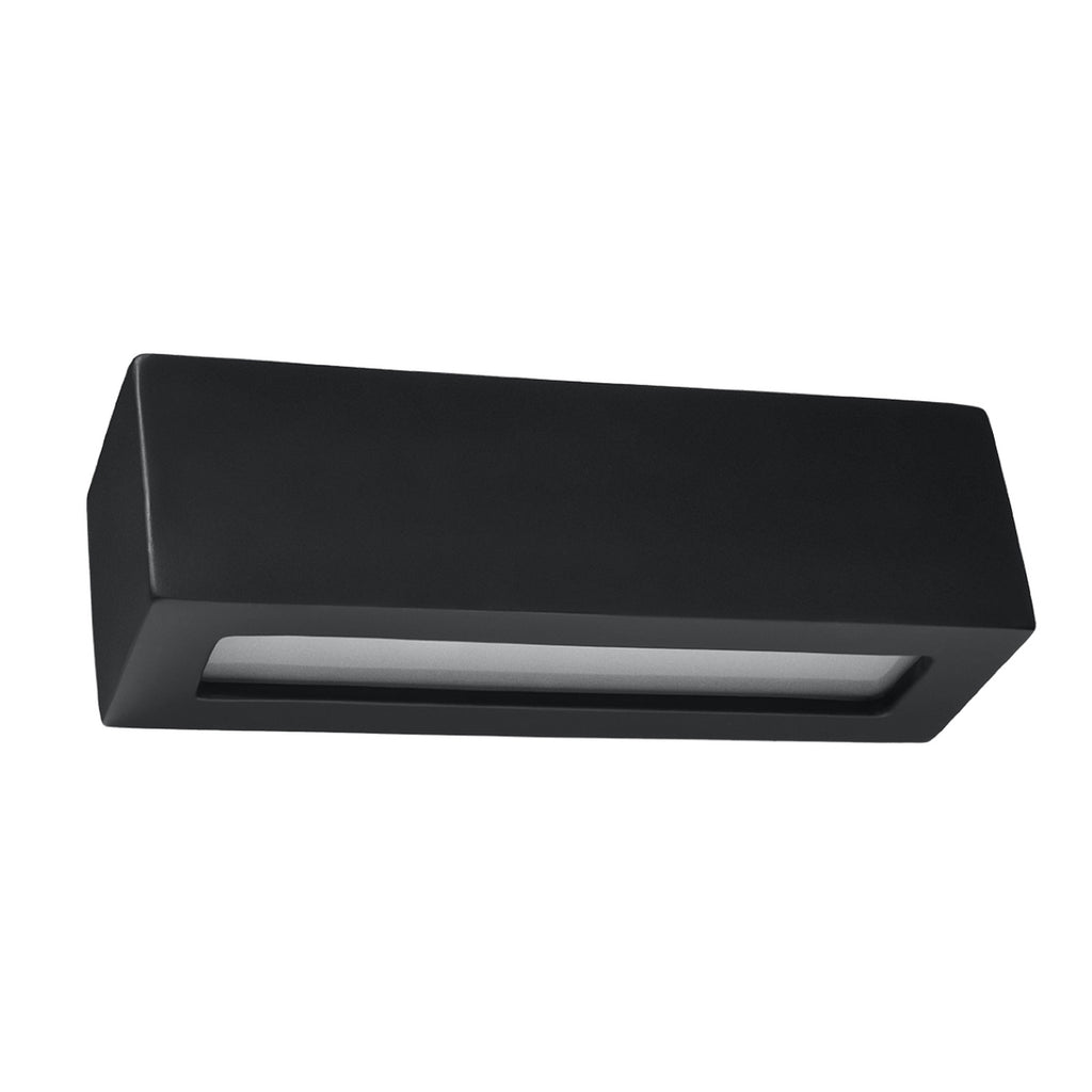 Applique en céramique Vega noire E27 lumière haut et bas