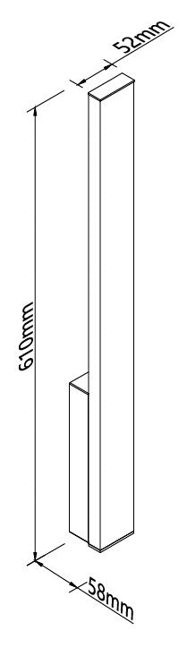 Dimensions Applique extérieure Kaprun 60 cm noire