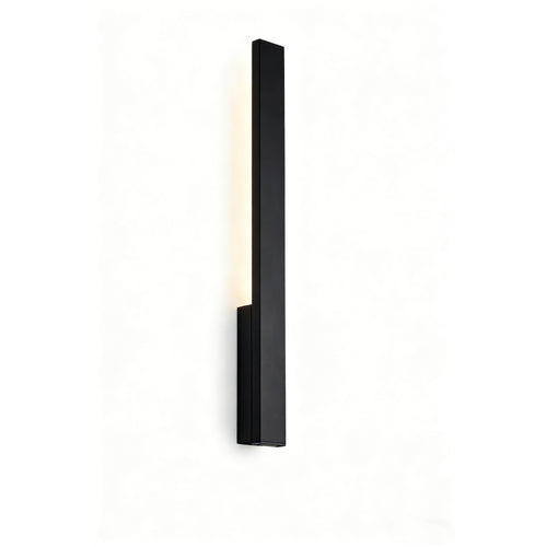 Applique extérieure Kaprun H 60 cm vue de trois quarts sur fond blanc avec son profil noir