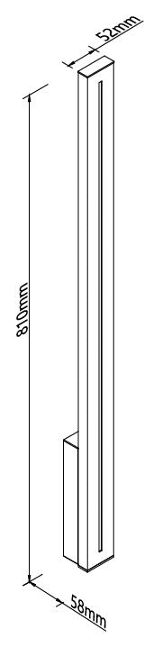 Dimensions Applique extérieure Moena 80 cm noire