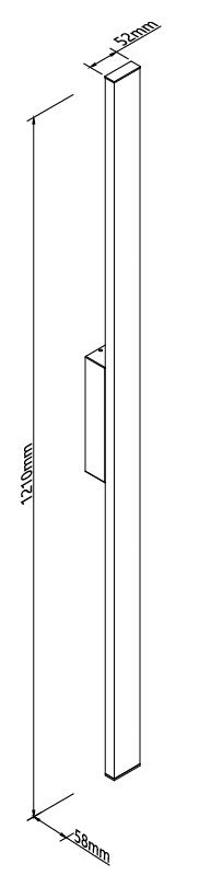 Dimensions Applique extérieure Predazzo 120 cm noire