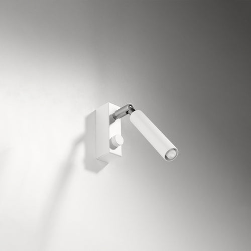 Applique Eyetech blanc, détail de la rotule chromée et du tube