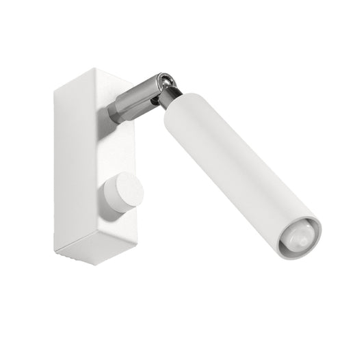 Applique Eyetech blanc, spot orienté sur rotule chromée