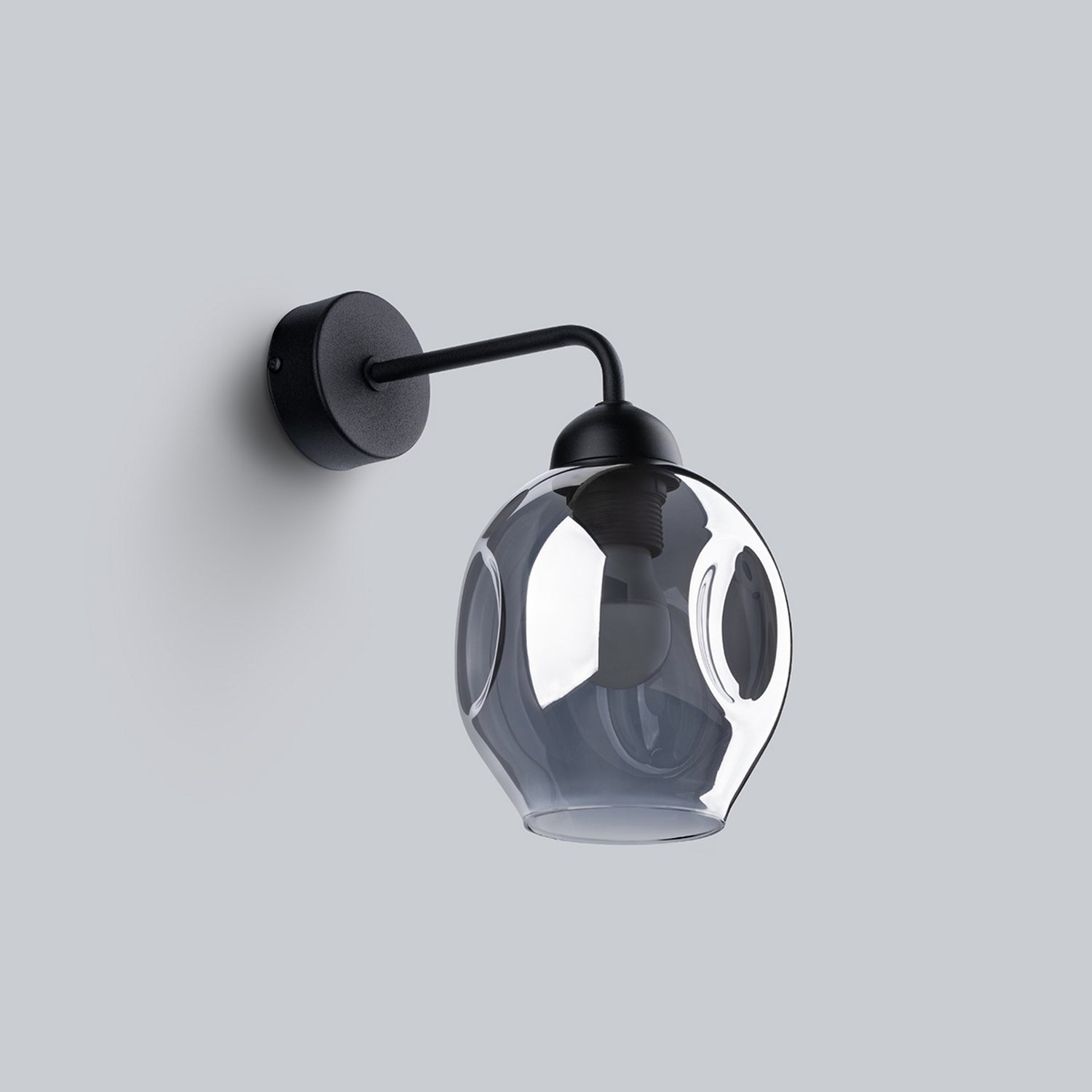 Applique Fillan verre fumé E27 de profil