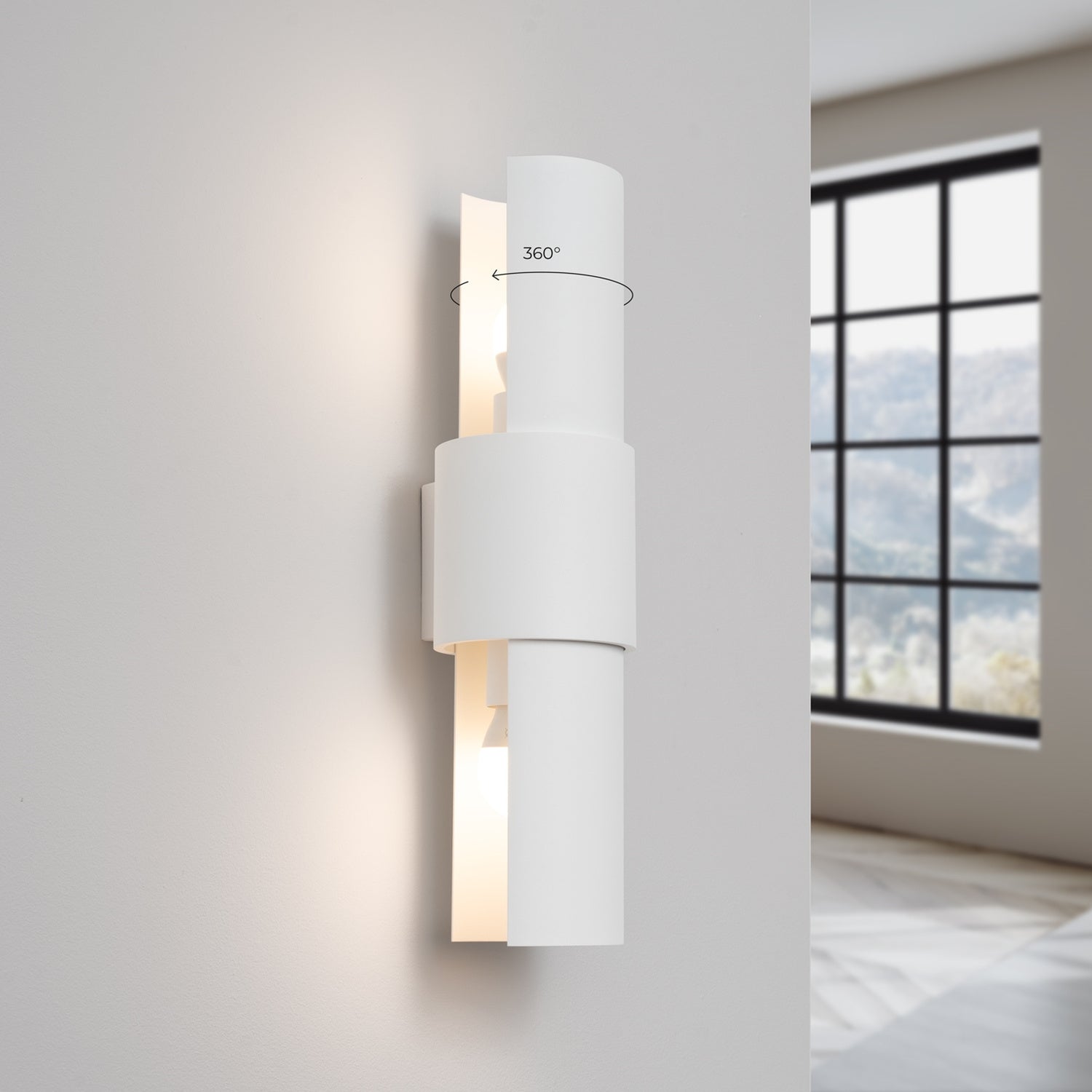 Applique Flash 2 métal blanche E27, détail