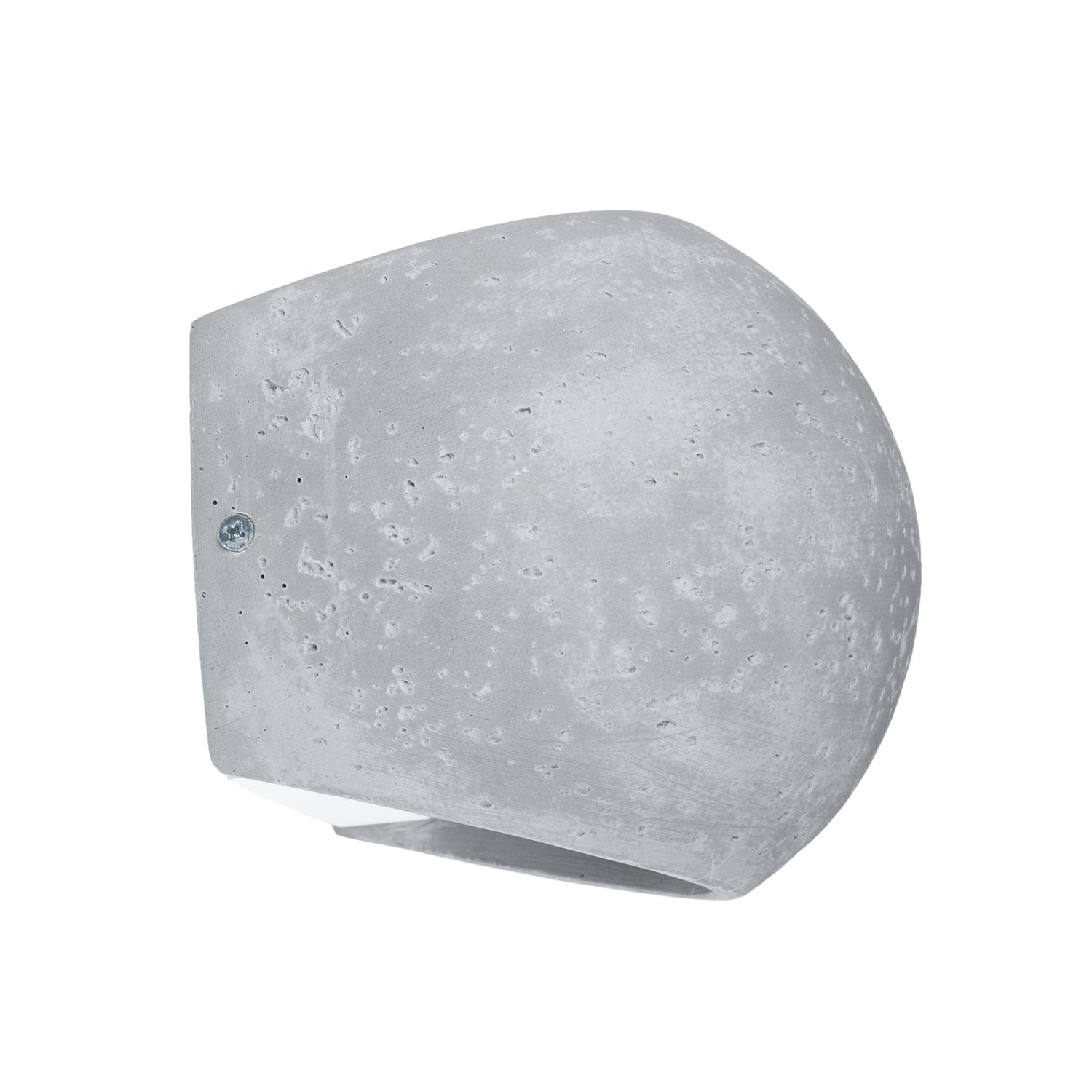 Applique Globe béton G9, demi-sphère en béton brut gris fixée au mur