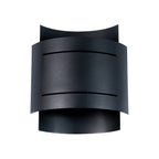Applique Hestia acier noir, coque d'acier cintrée à deux fentes horizontales