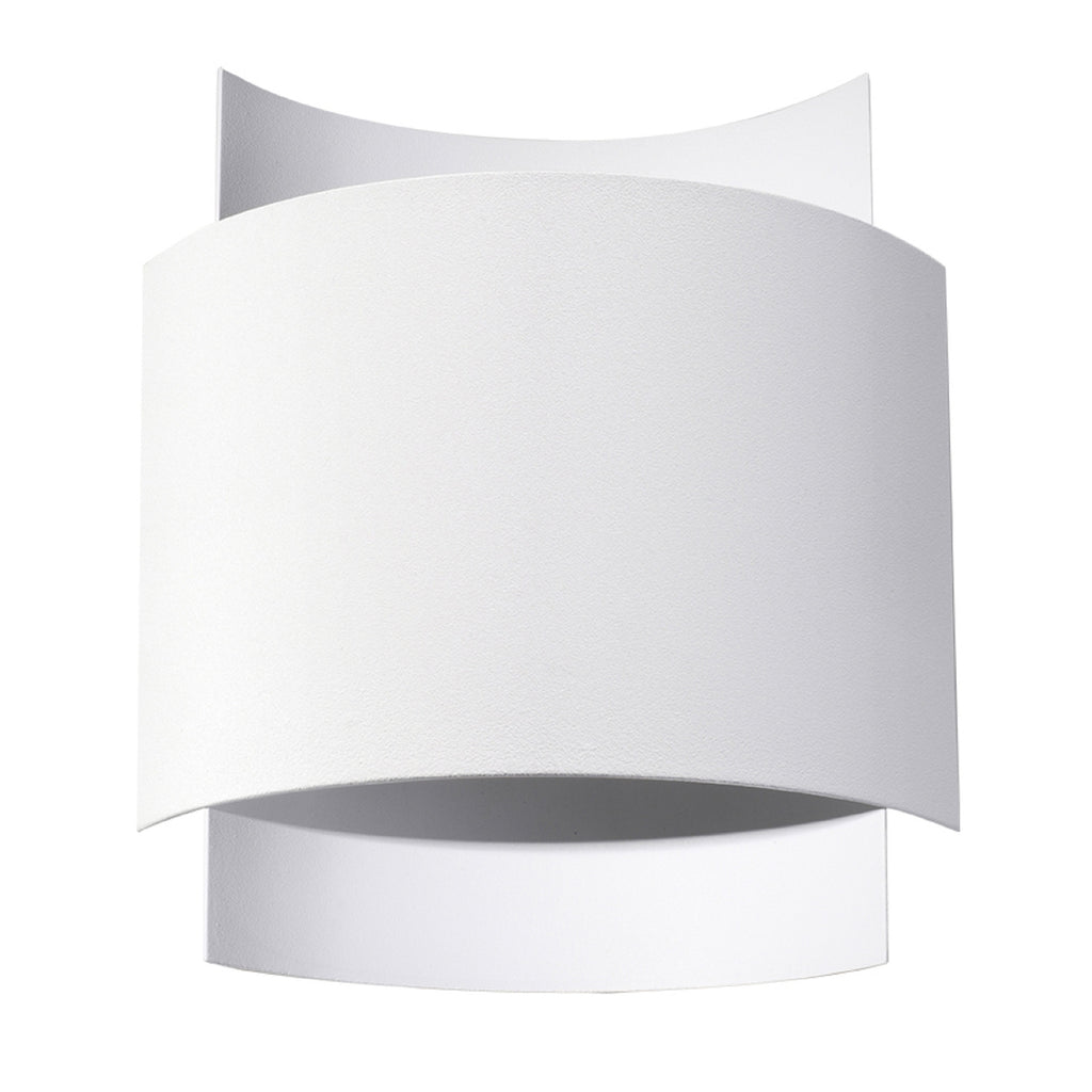 Applique Impact en acier blanc, vue de face