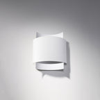 Applique Impact en acier blanc, vue de profil