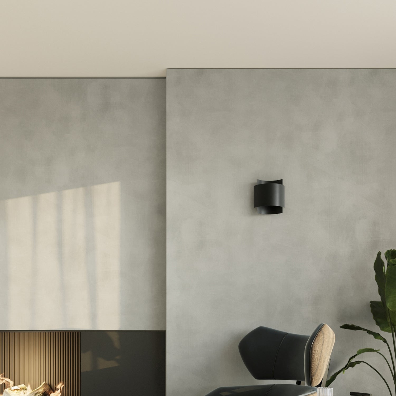 Applique Impact en acier noir dans un intérieur contemporain