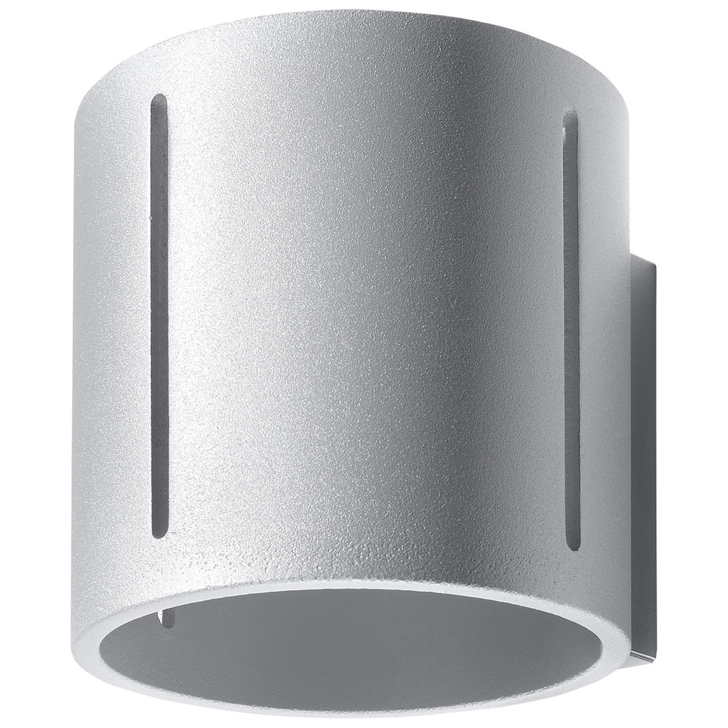 Applique Inez tube en aluminium gris à fentes verticales