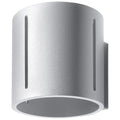 Applique Inez tube en aluminium gris à fentes verticales