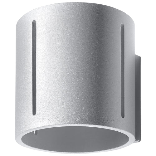 Applique Inez tube en aluminium gris à fentes verticales