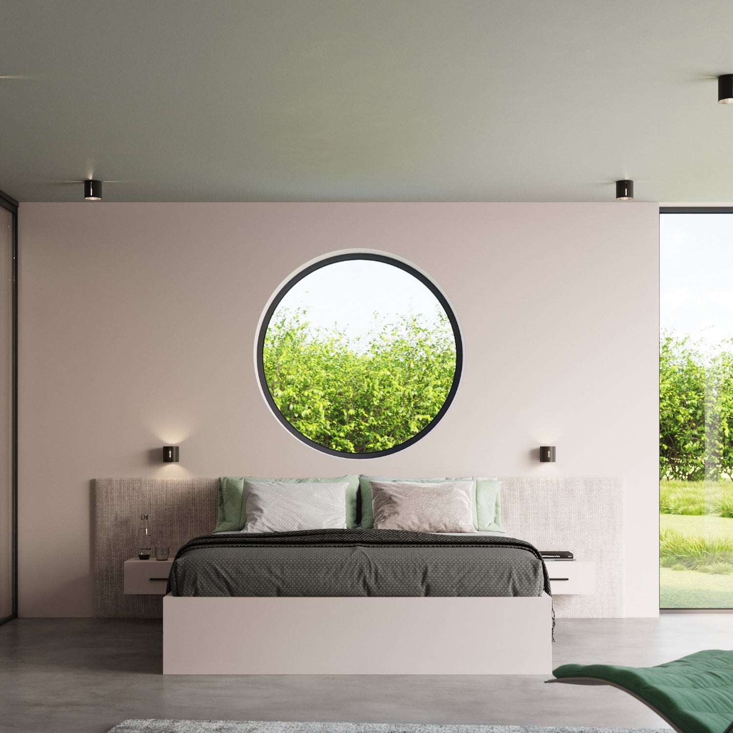 Applique Inez noire au mur dans un intérieur contemporain