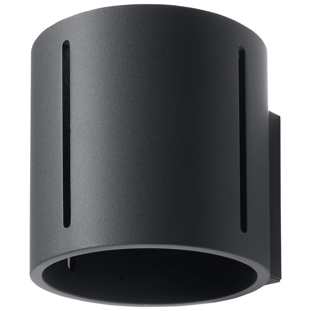 Applique Inez tube en aluminium noir à fentes verticales