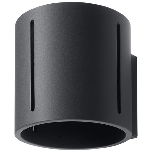 Applique Inez tube en aluminium noir à fentes verticales