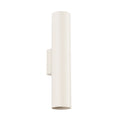 Applique Lagos métal beige GU10, tube cylindrique en acier laqué
