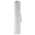 Applique Lagos tube en métal blanc, fixation murale centrale