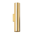 Applique Lagos métal doré poli GU10, tube vertical en acier doré poli brillant, lumière vers le haut et le bas