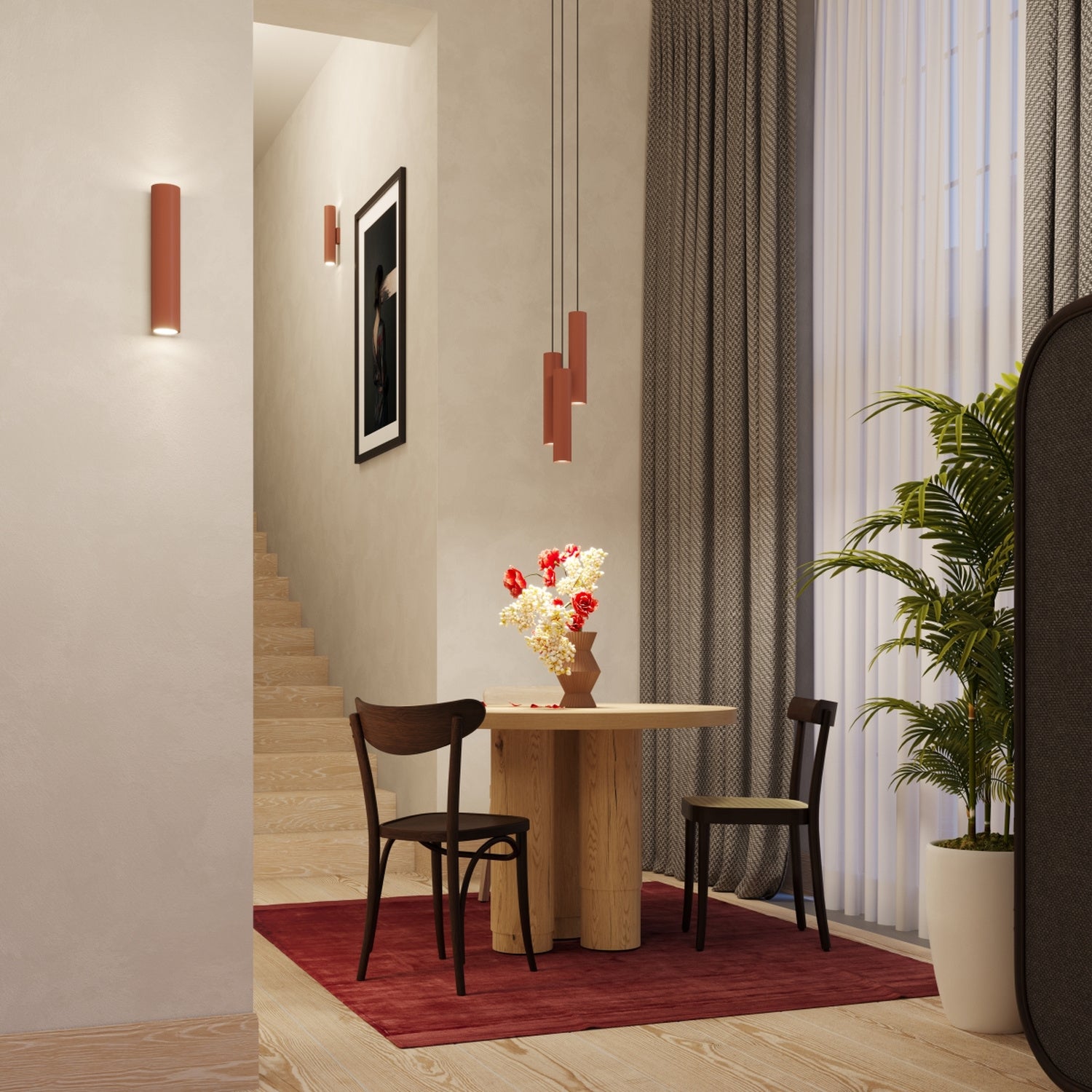 Applique Lagos métal rouge ocre GU10, ambiance chaleureuse