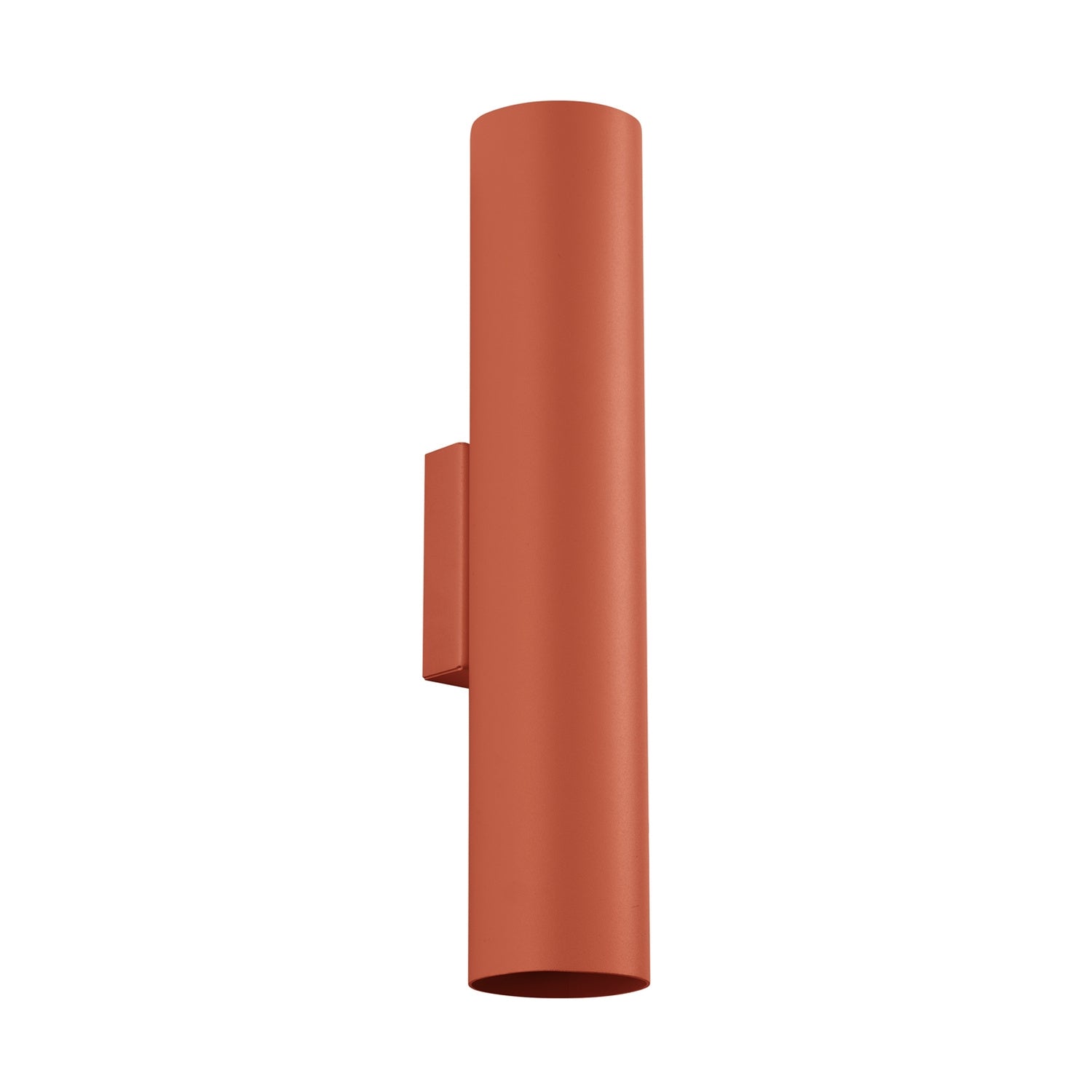 Applique Lagos métal rouge ocre GU10, tube cylindrique en acier laqué