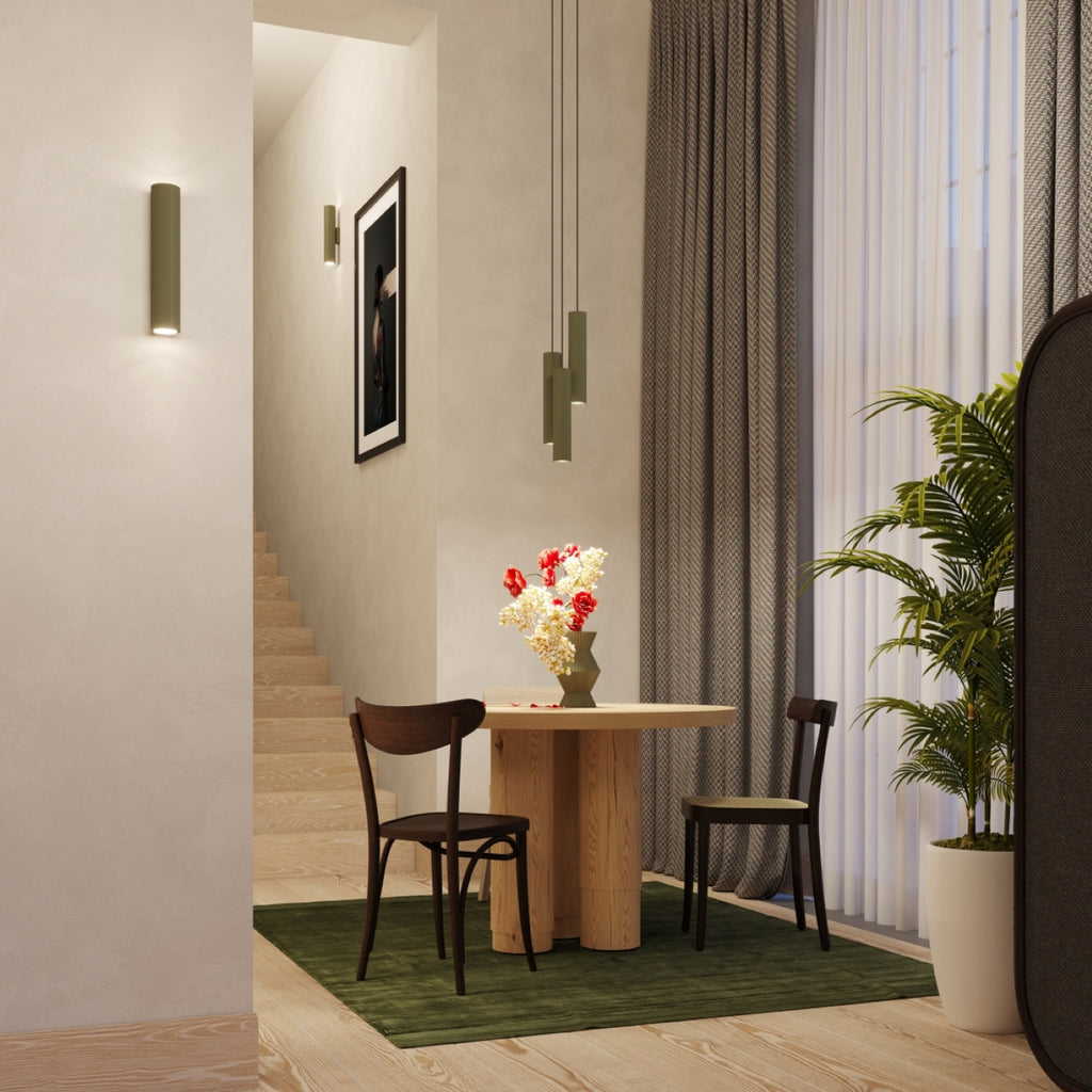 Applique Lagos métal vert olive GU10, ambiance chaleureuse