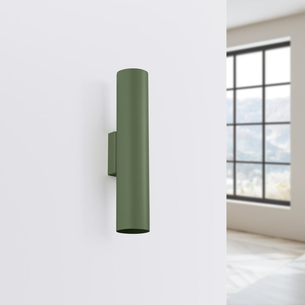Applique Lagos métal vert olive GU10 de profil